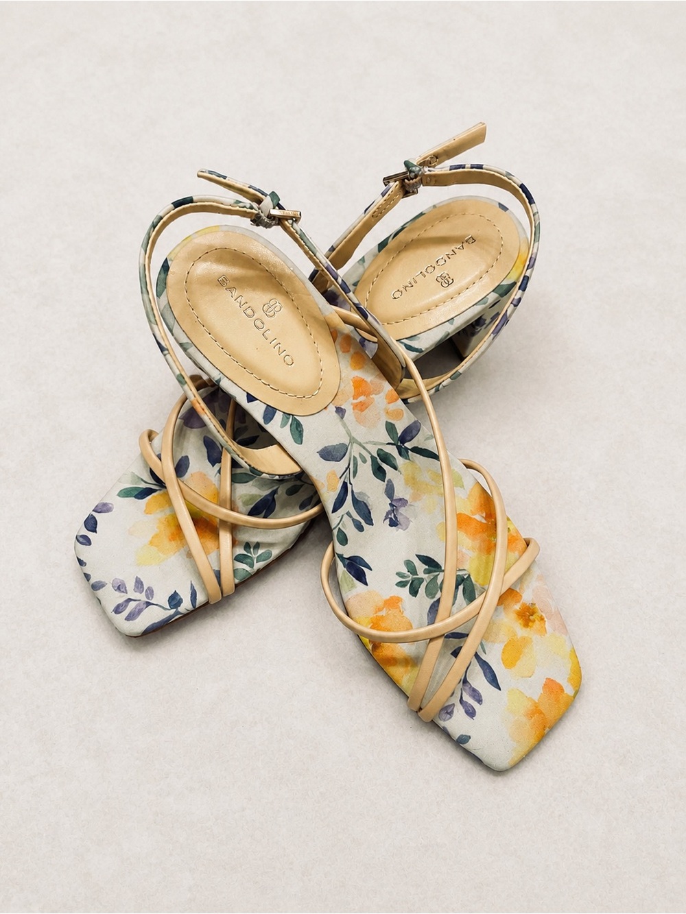 Bandolino Floral Strappy Heels Sandals – Size 9.5